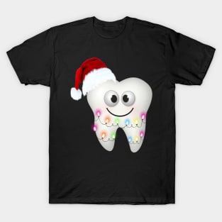 Dental Christmas Funny Dental Hygienist Santa Hat T-Shirt